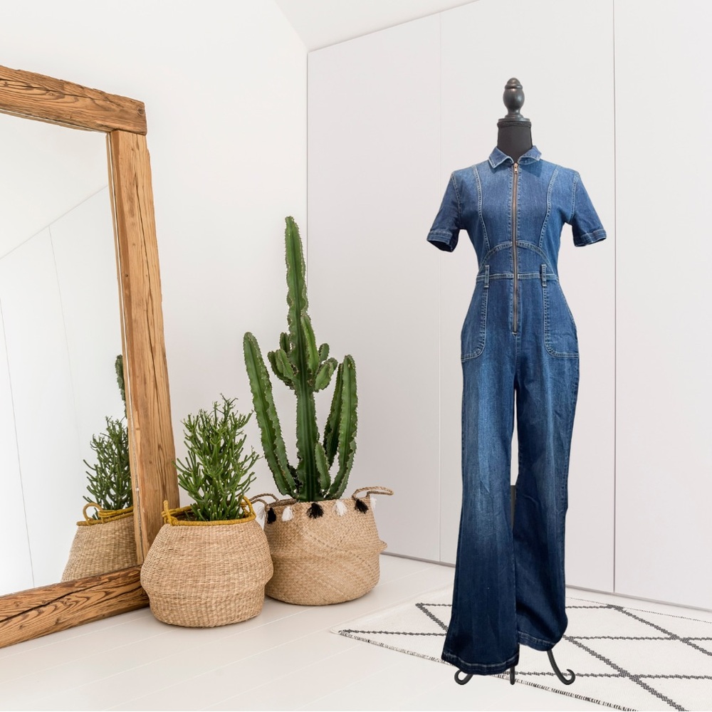 Suki So Kira Short Sleeve Denim Jumpsuit